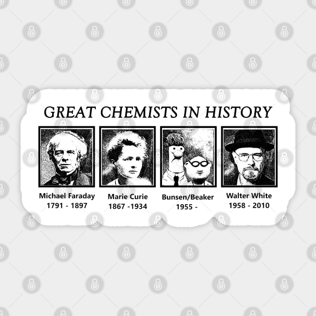 Darkblack - Great Chemists In History Black Sticker by WuTangStore